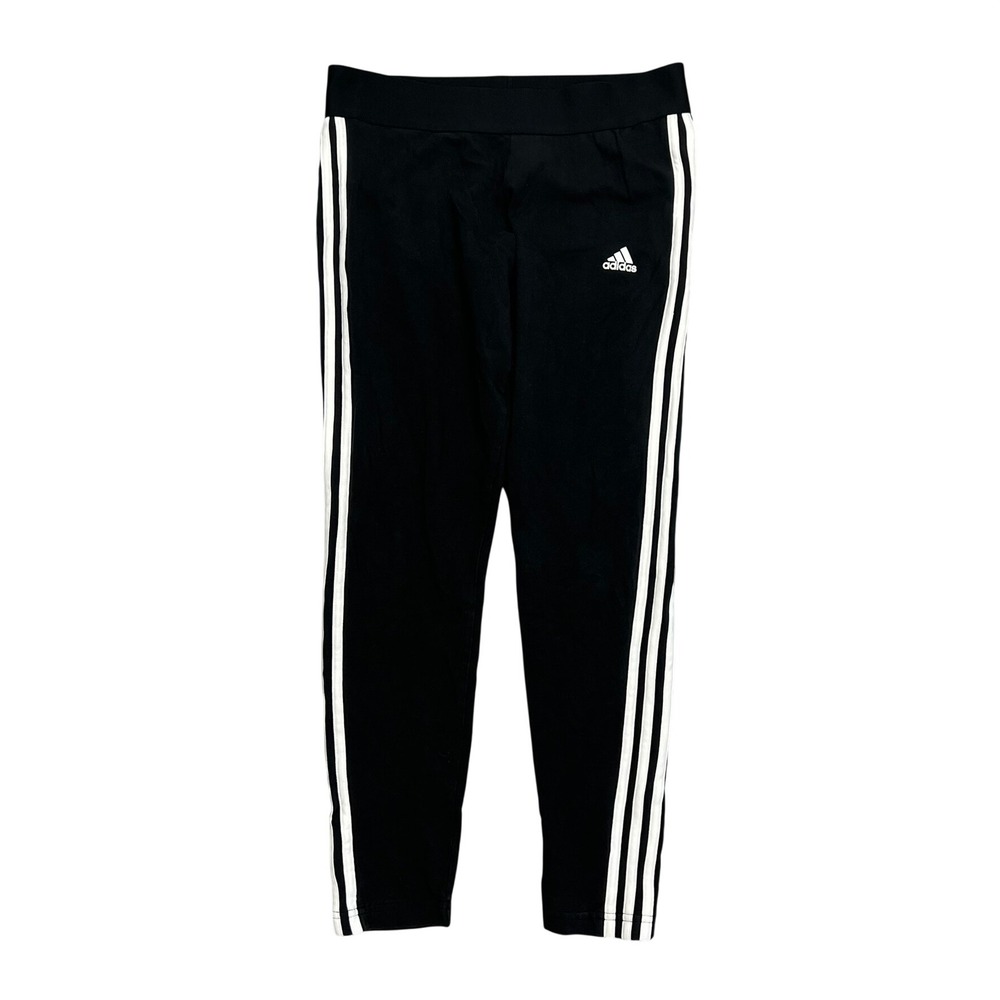 Adidas‎ Womens 3 Stripe Leggings Black White Compression Activewear Sz Large